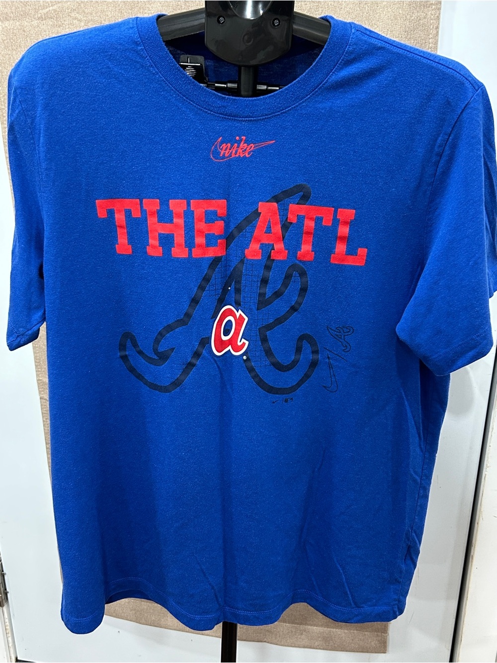Nike Blue Kids' 'THE ATL' Graphic Tee with Red Accents
